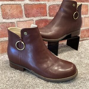 Spenco Abbey Womens Orthotic Brown leather Ankle Bootsies size 6